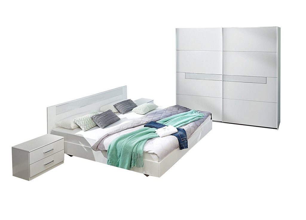 Chambre adulte complète design blanche