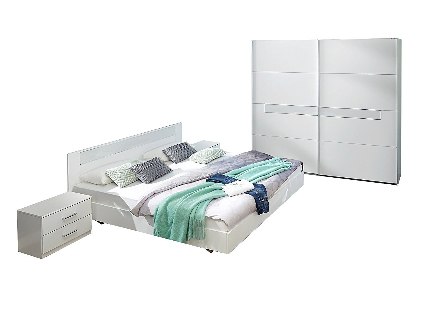 Chambre adulte complète design blanche
