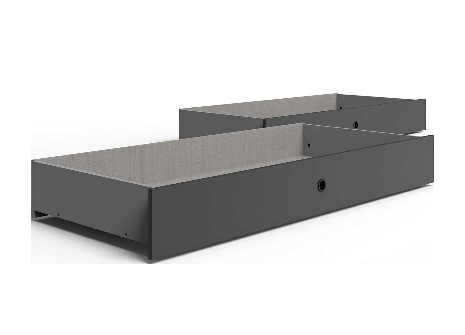 Chambre complète adulte gris graphite et verre noir