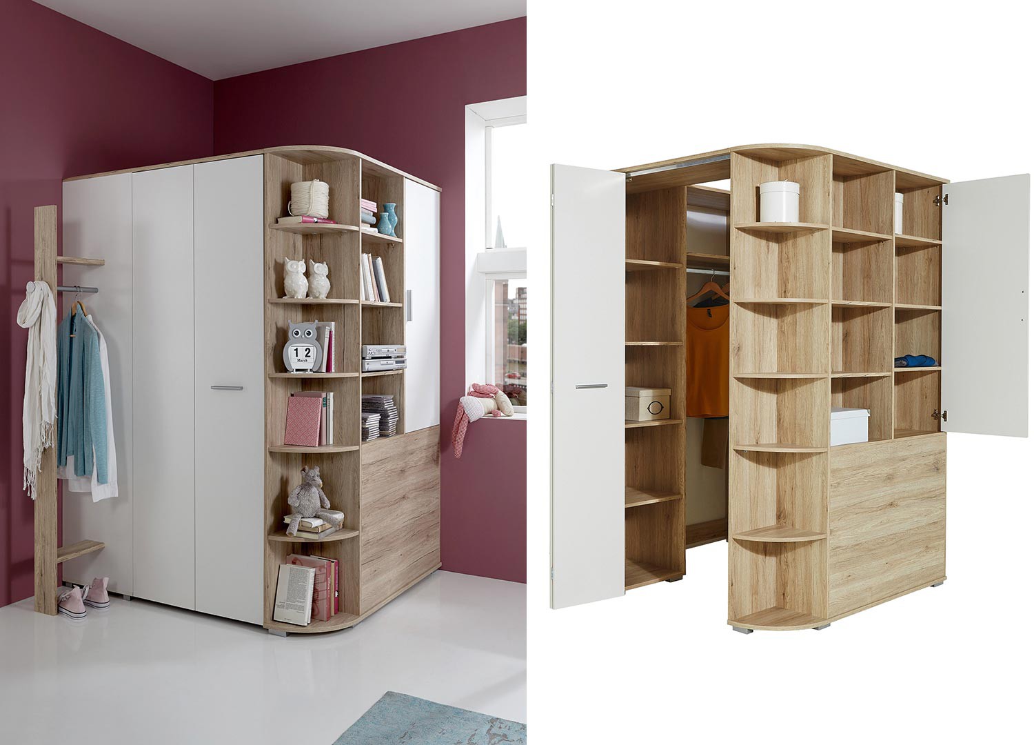 Chambre enfant avec armoire d'angle