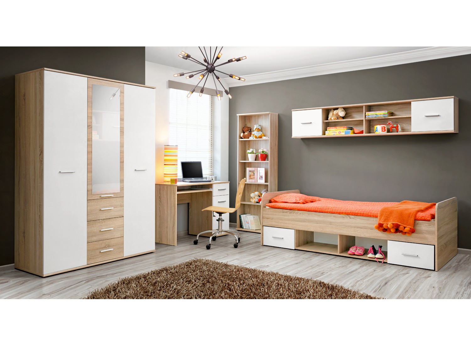 Chambre Enfant Chêne - Blanc