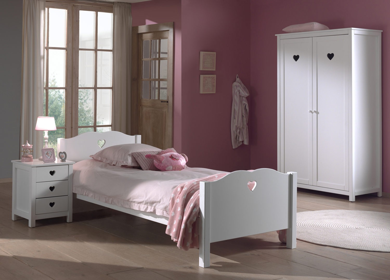 Chambre fille laqué blanche