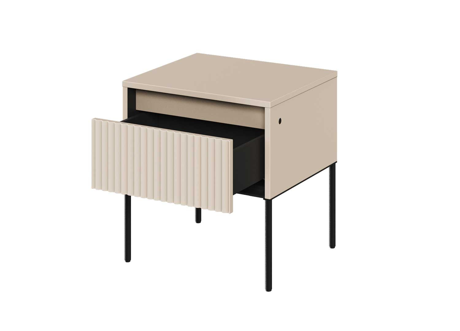 Chevet moderne 1 tiroir beige et noir