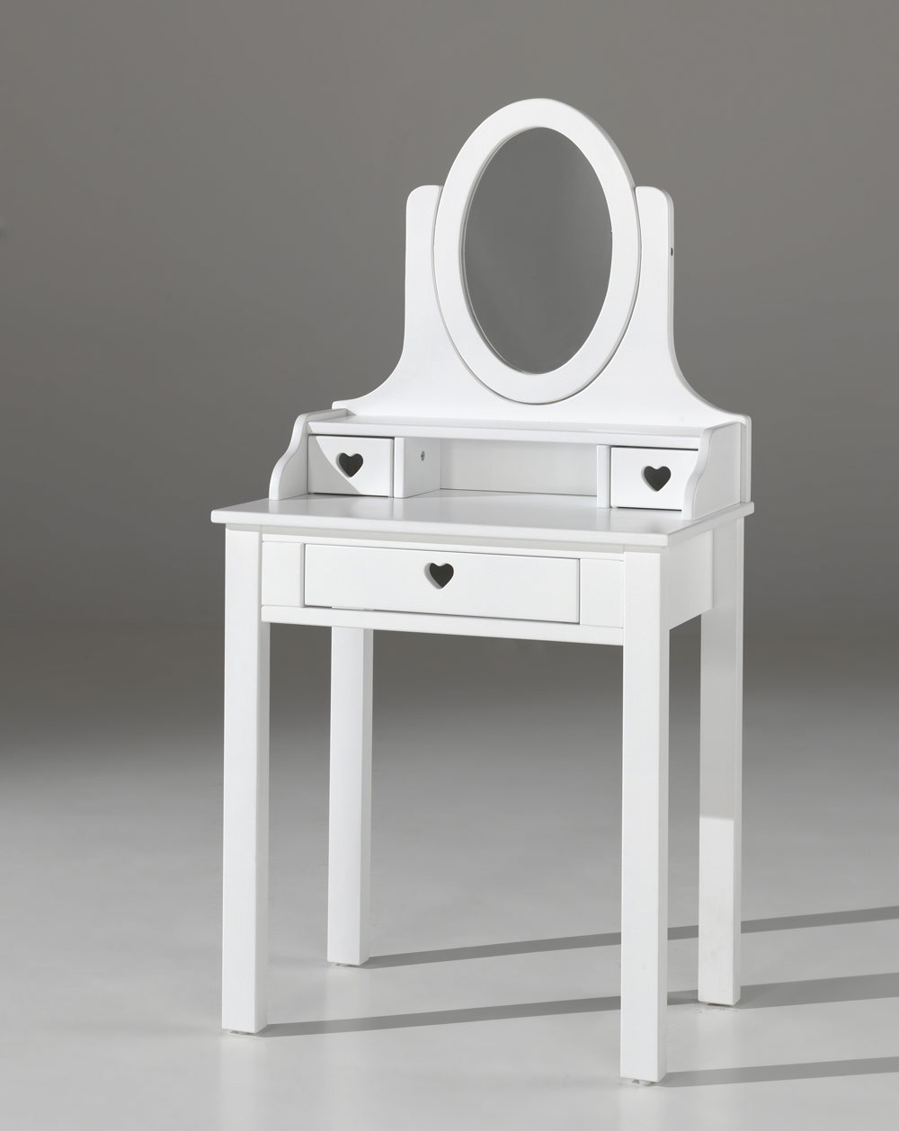 Coiffeuse fille avec miroir laqué blanc