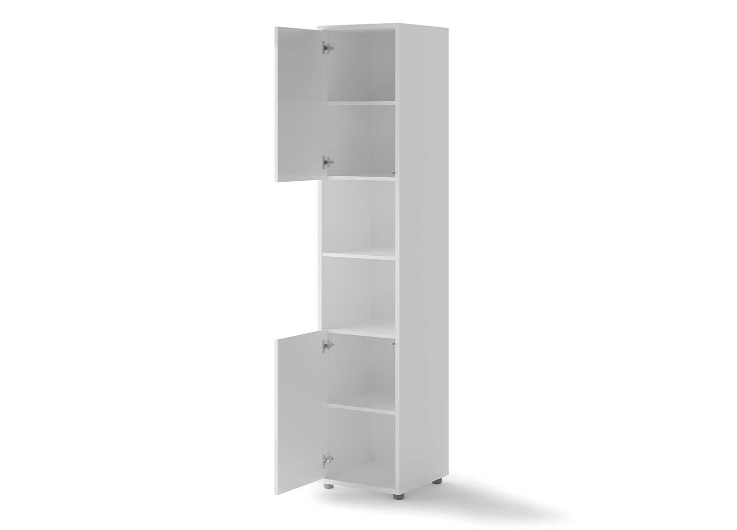 Colonne blanche 2 portes et 2 niches pour lit vertical 140x200 cm Bed Concept