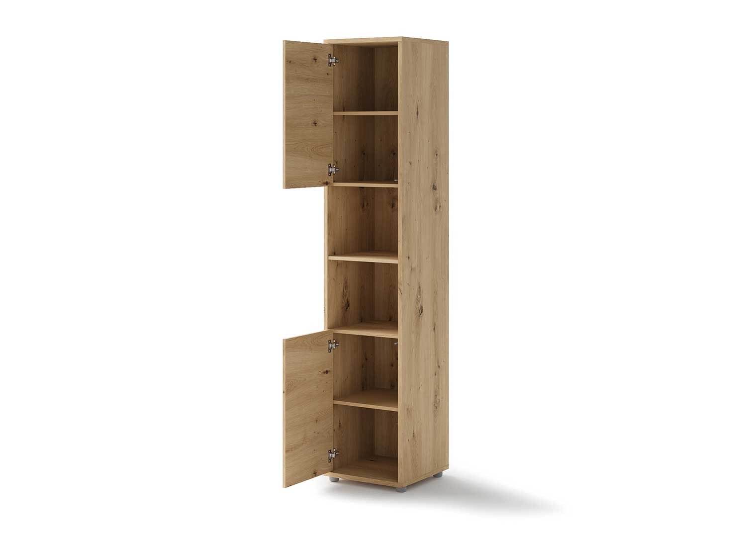 Colonne chêne artisan 2 portes et 2 niches pour lit vertical 140x200 cm Bed Concept