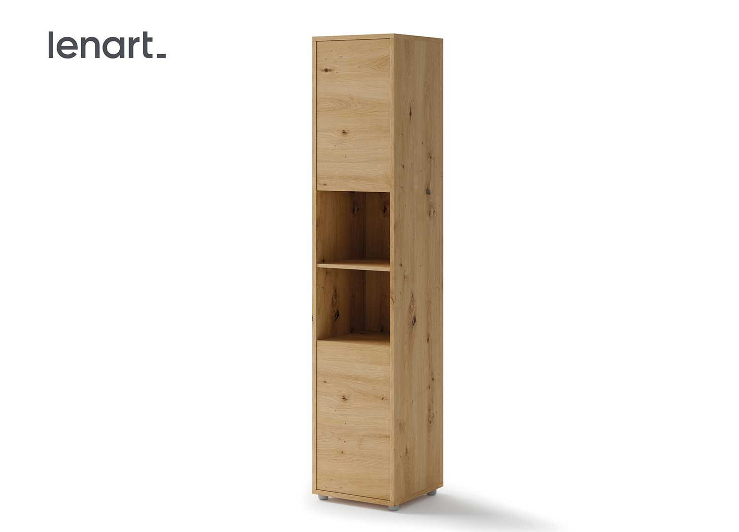 Colonne chêne artisan 2 portes et 2 niches pour lit vertical 140x200 cm Bed Concept