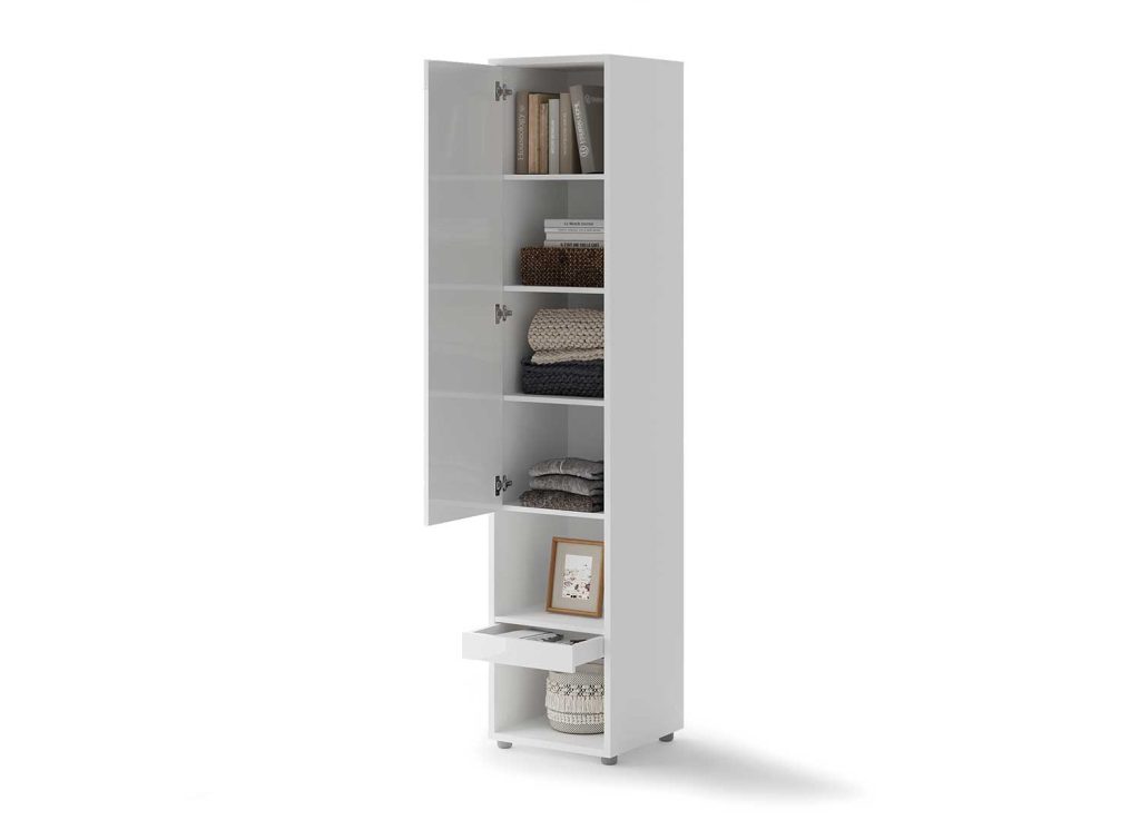 Colonne de rangement blanche pour lit vertical 140x200 cm Bed Concept