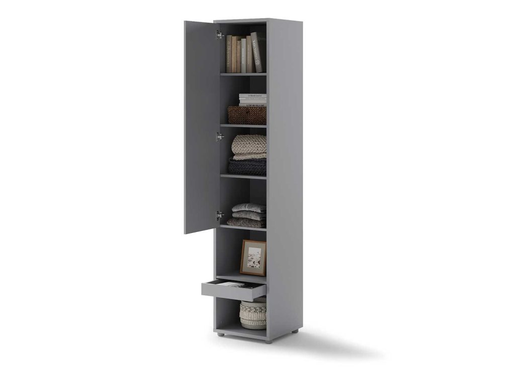 Colonne de rangement grise pour lit vertical 140x200 cm Bed Concept