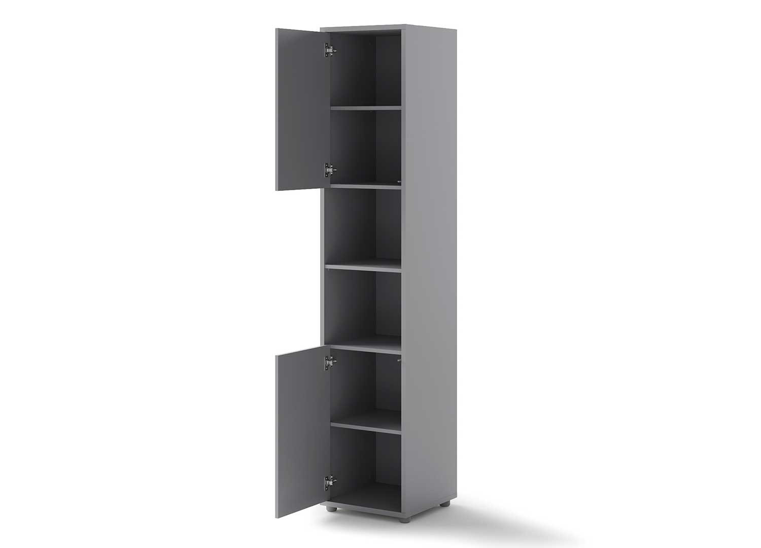 Colonne grise 2 portes et 2 niches pour lit vertical 140x200 cm Bed Concept