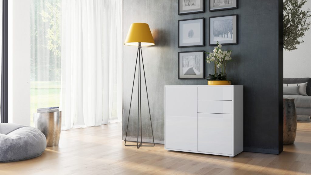 Commode 2 portes 2 tiroirs moderne