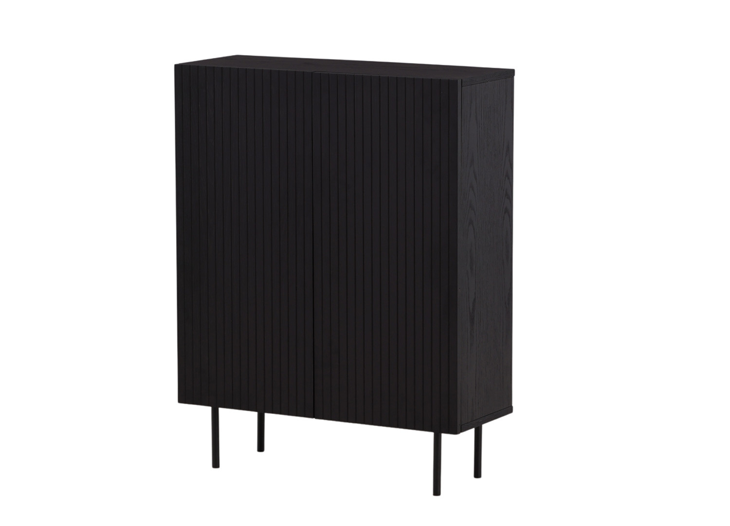 Commode 2 portes noir bois contemporain