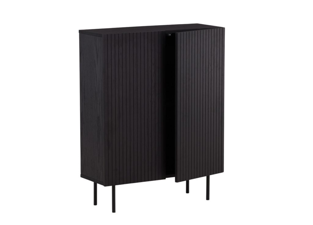 Commode 2 portes noir bois contemporain