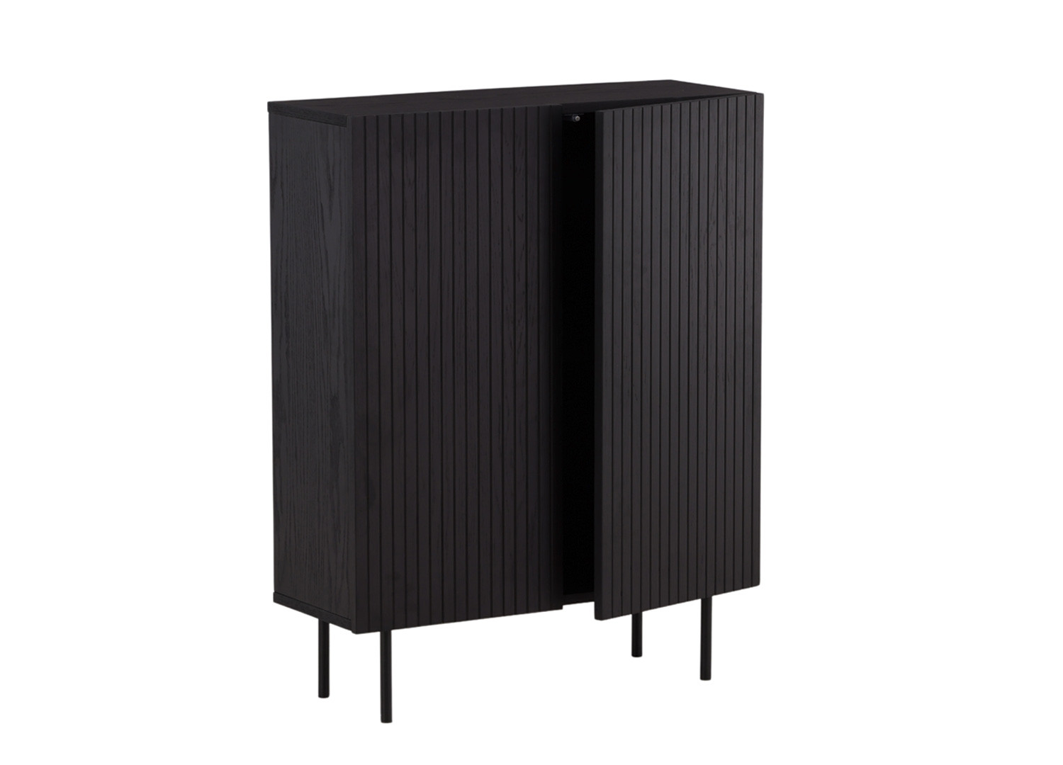 Commode 2 portes noir bois contemporain