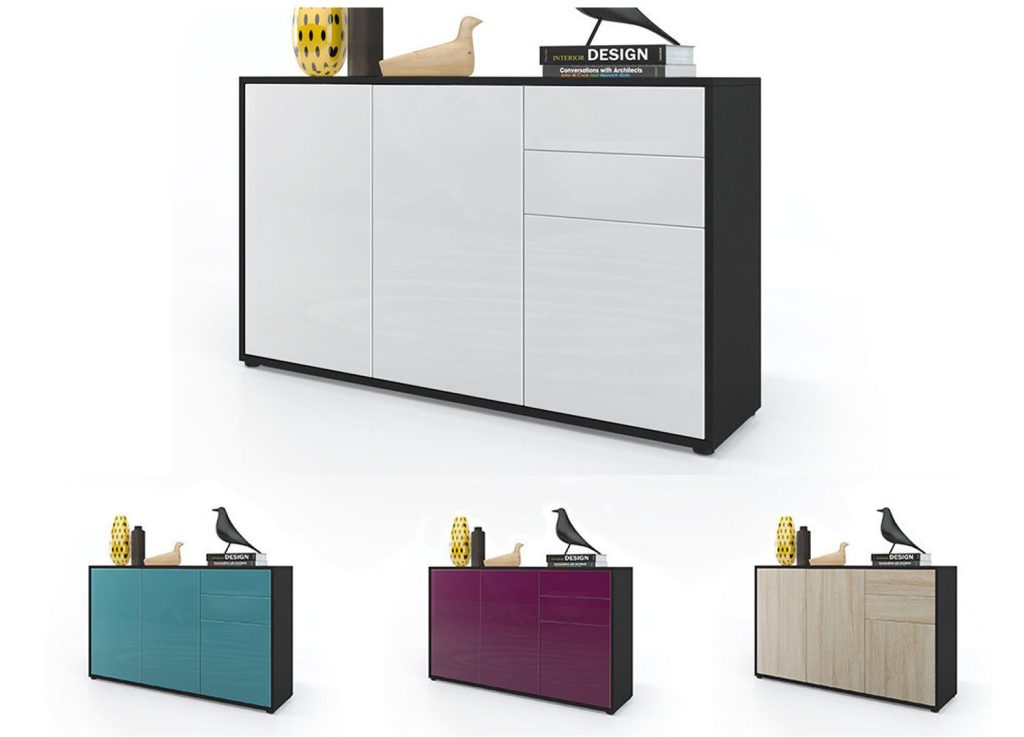 Commode 3 portes 2 tiroirs
