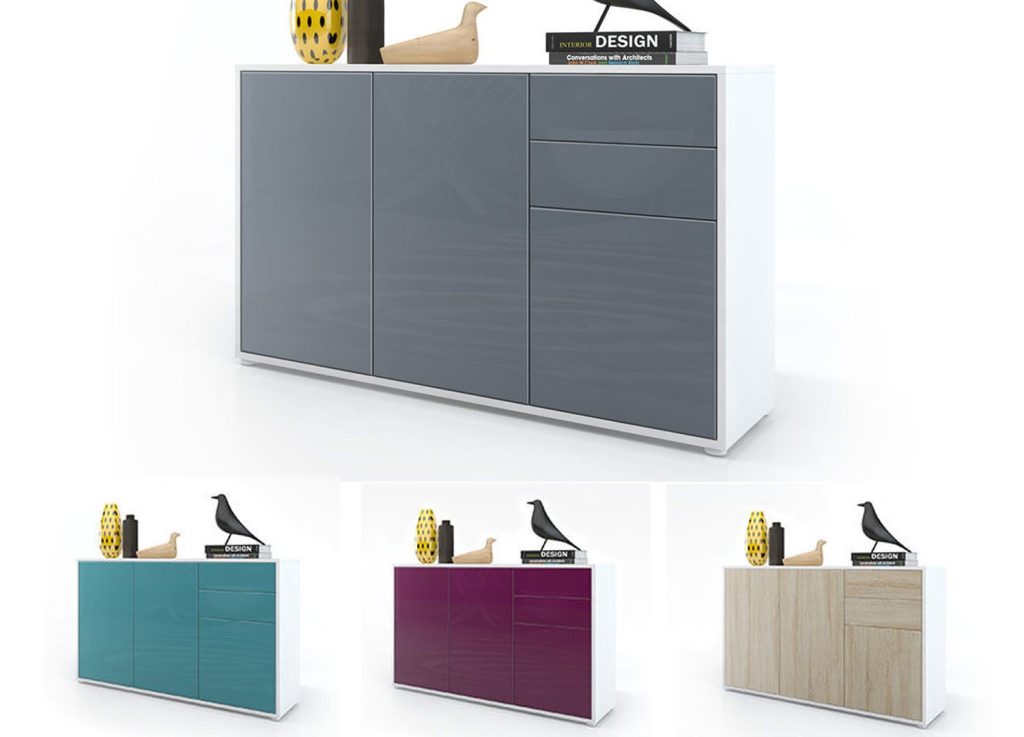 Commode 3 portes 2 tiroirs moderne