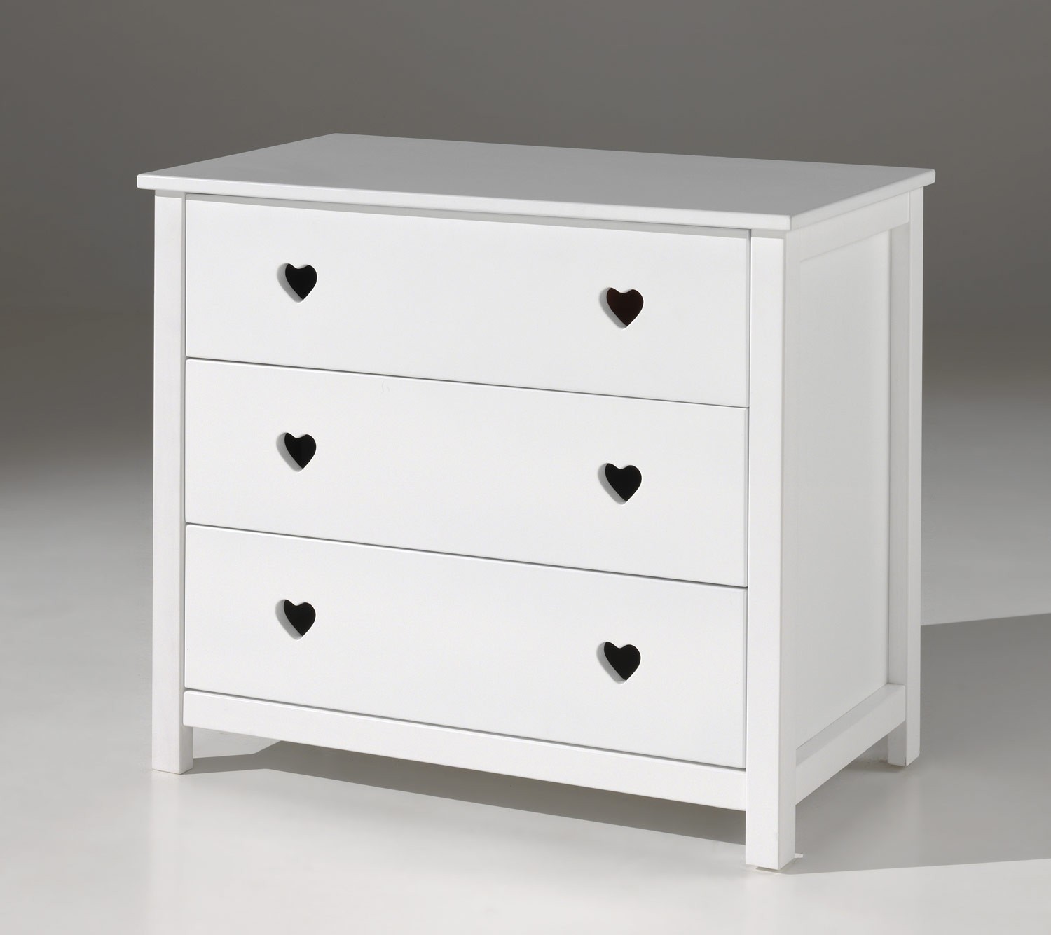 Commode 3 tiroirs blanc laqué