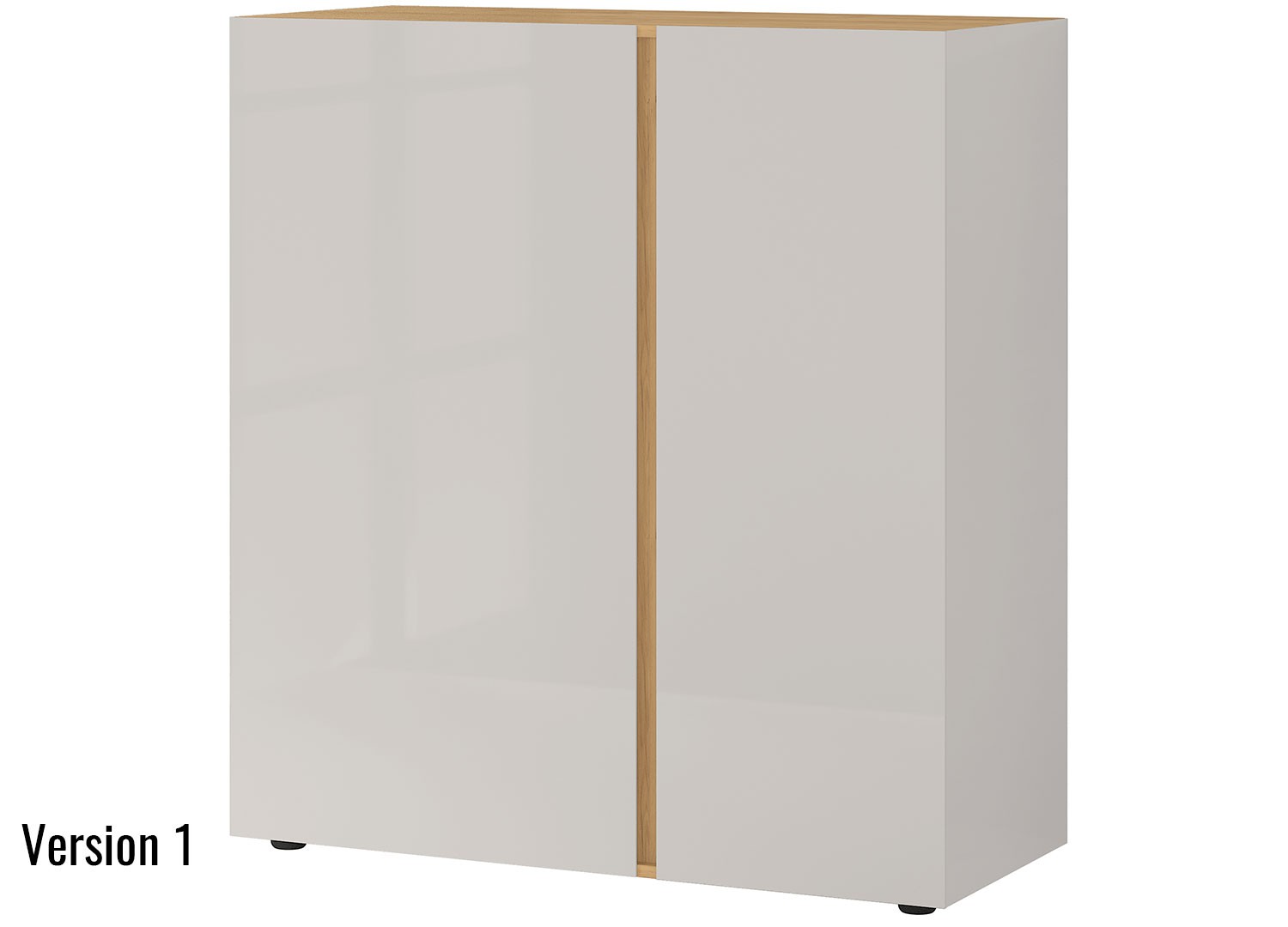 Commode cachemire et chêne 2 portes et 1 tiroir