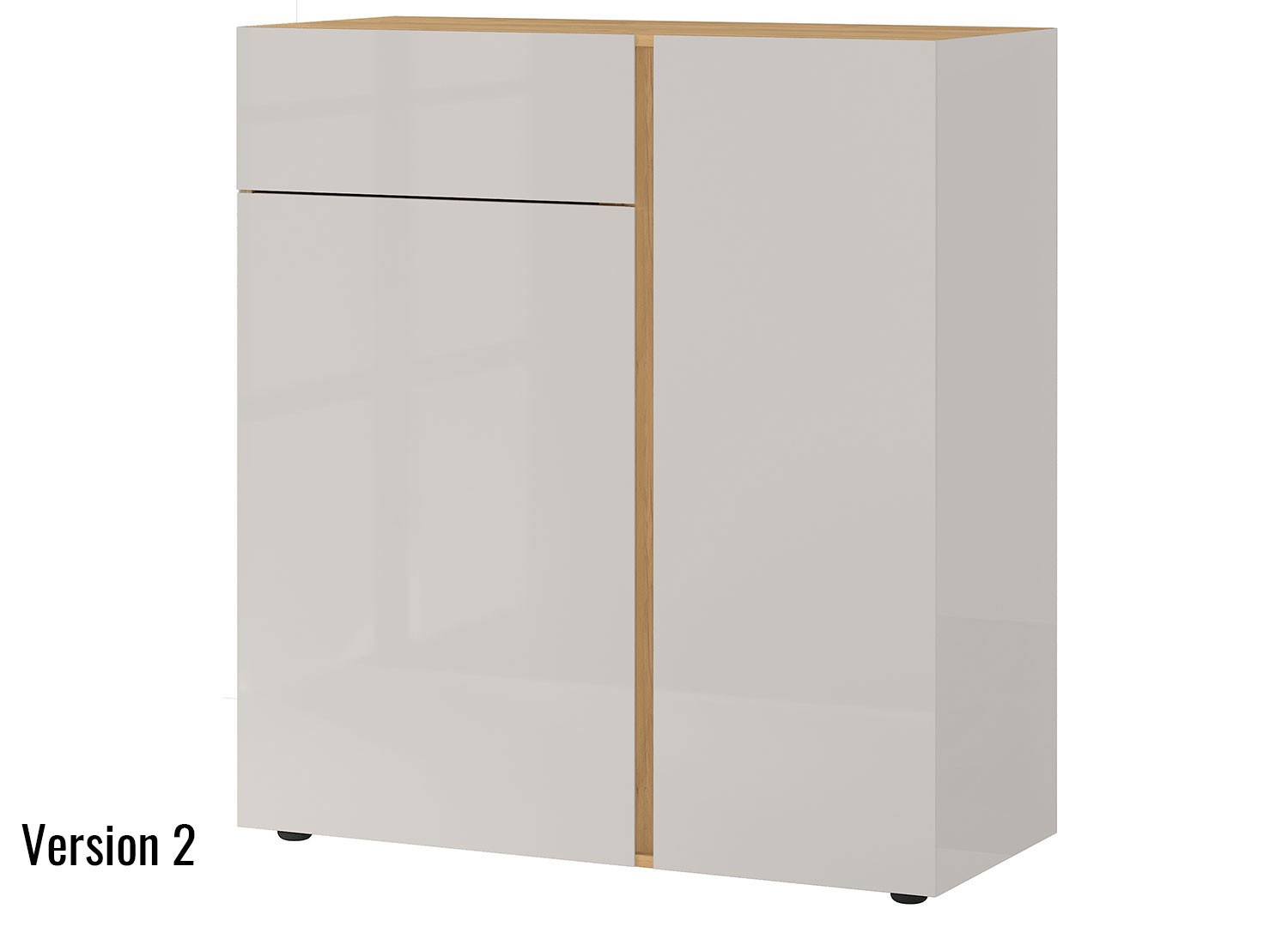 Commode cachemire et chêne 2 portes et 1 tiroir