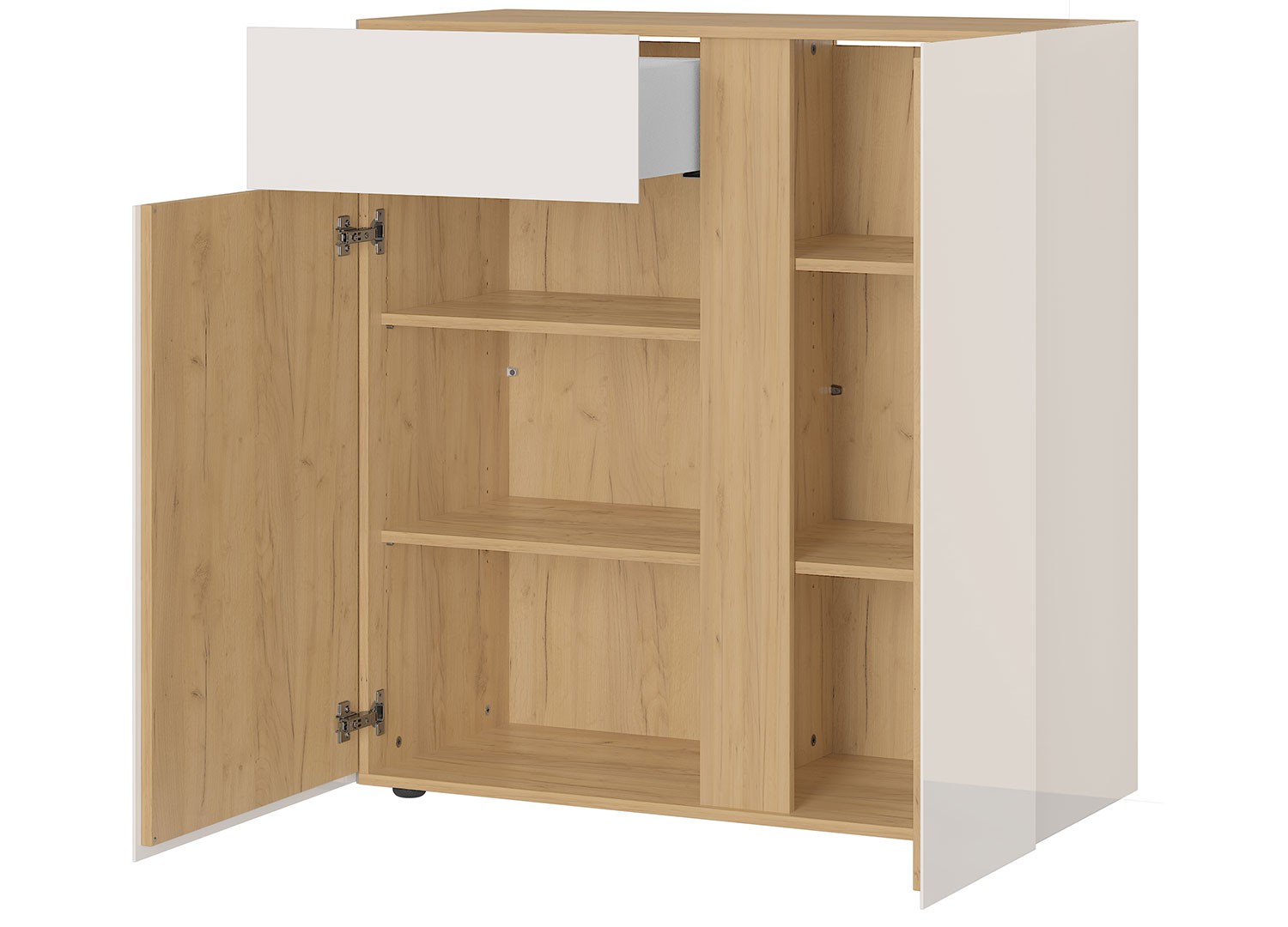 Commode cachemire et chêne 2 portes et 1 tiroir