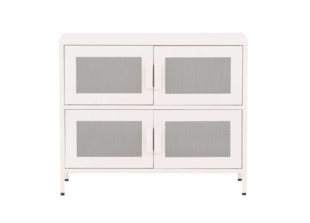 Commode en acier blanc 4 portes