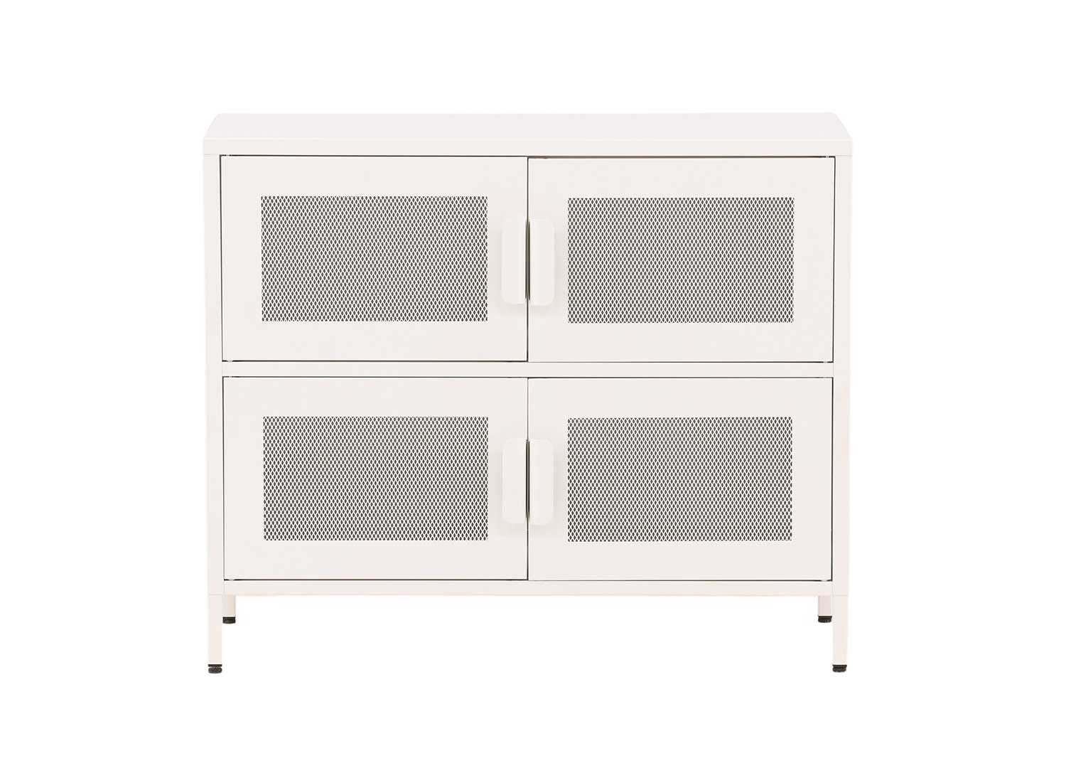Commode en acier blanc 4 portes