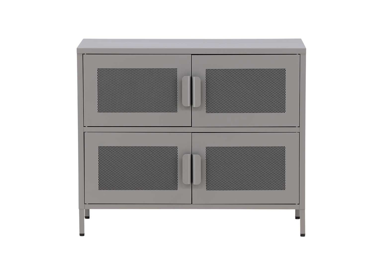 Commode en acier gris 4 portes