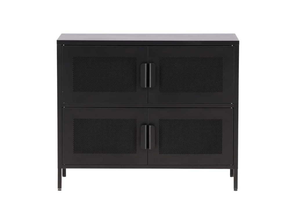 Commode en acier noir 4 portes