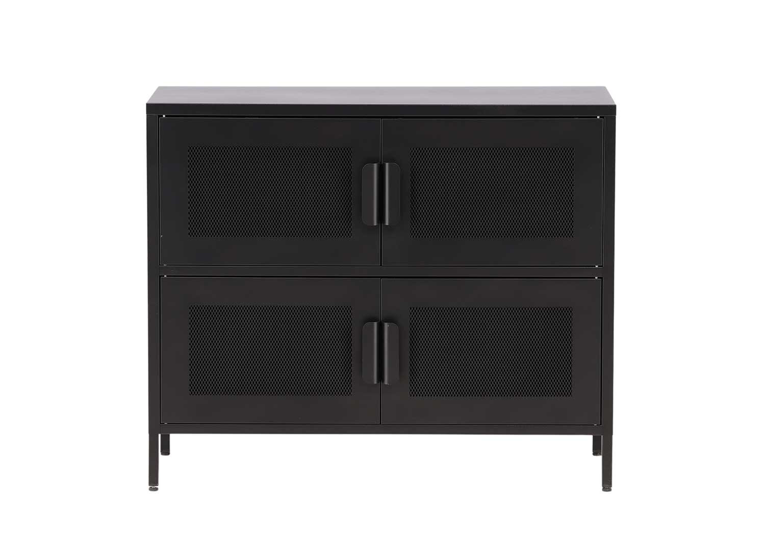 Commode en acier noir 4 portes