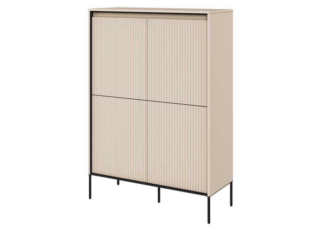 Commode haute 4 portes beige sable