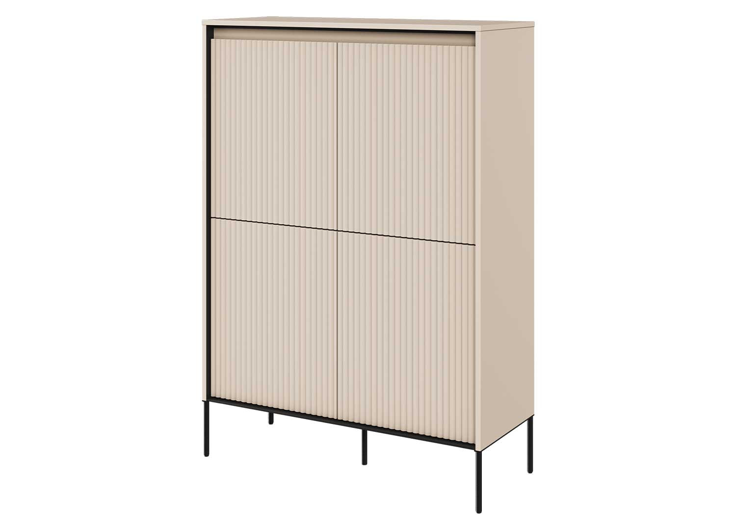 Commode haute 4 portes beige sable