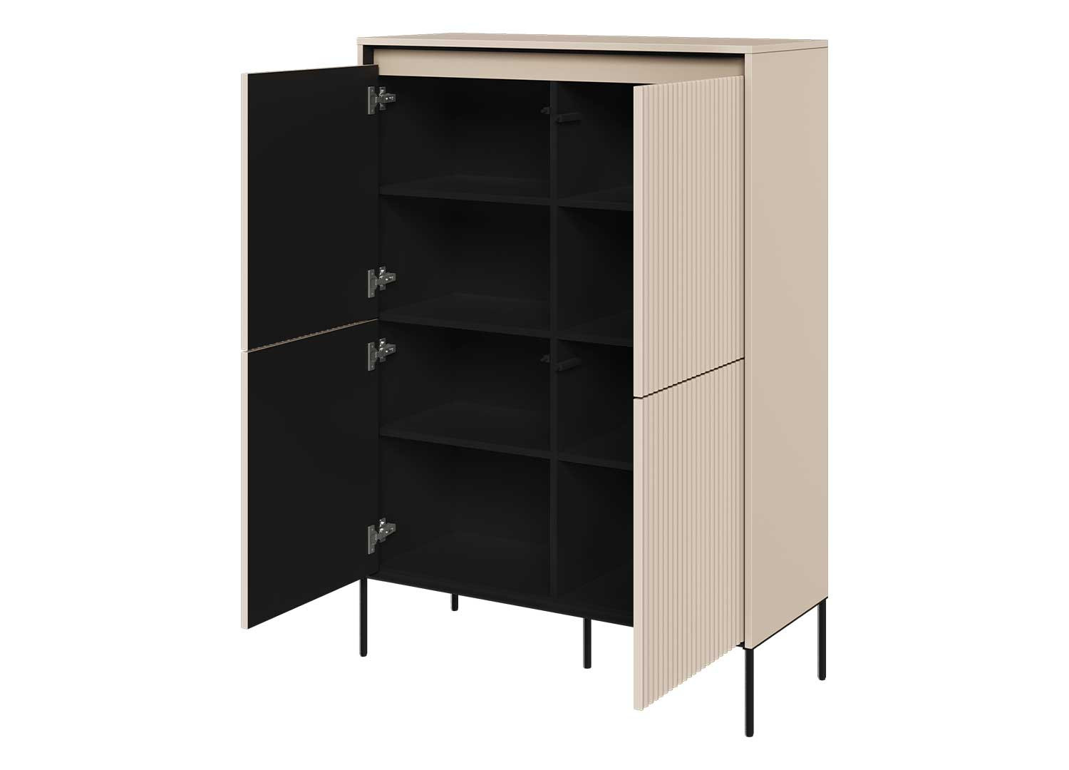 Commode haute 4 portes beige sable