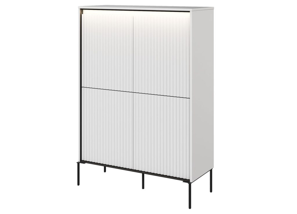Commode haute 4 portes blanc Trend