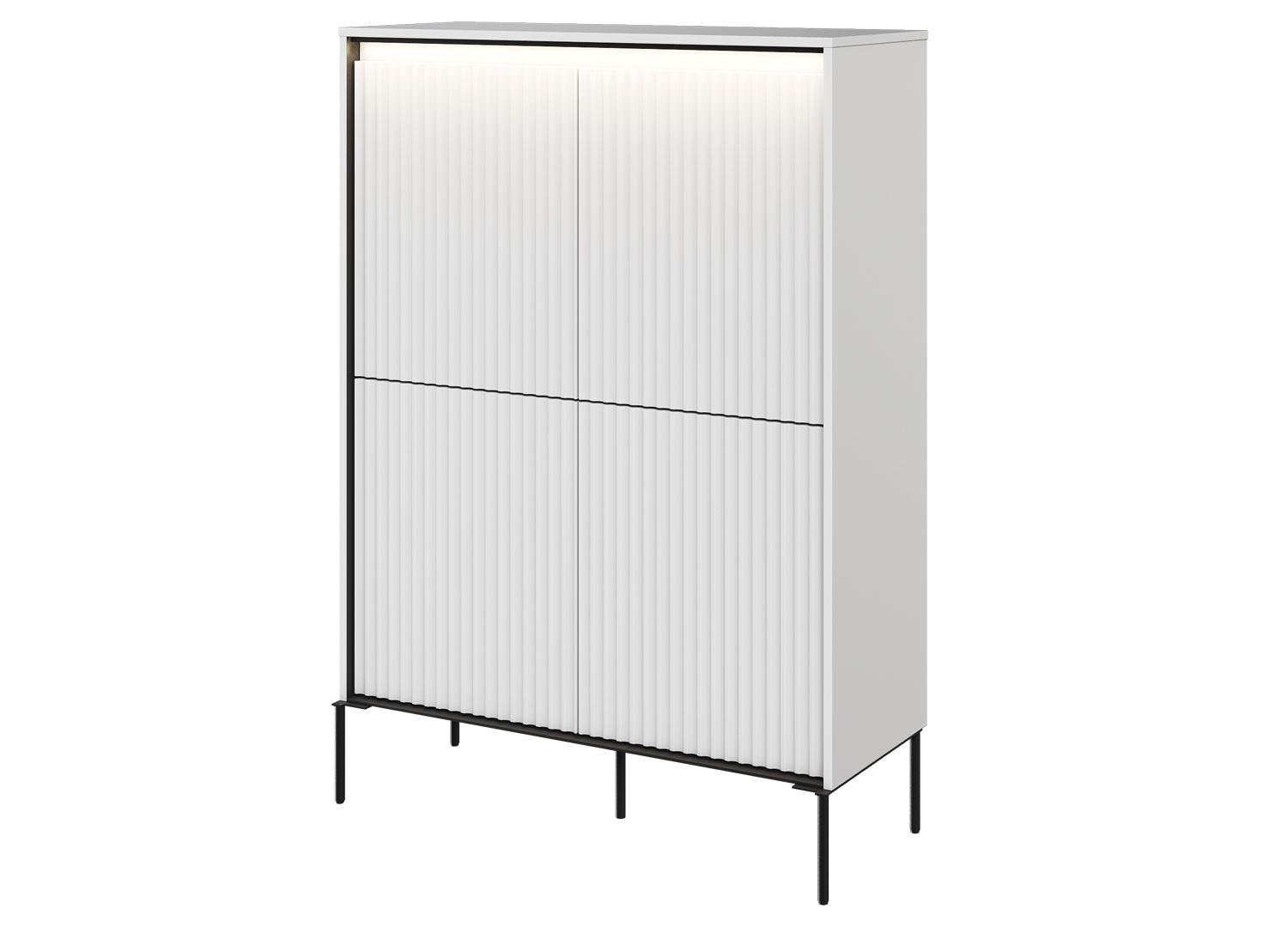 Commode haute 4 portes blanc Trend