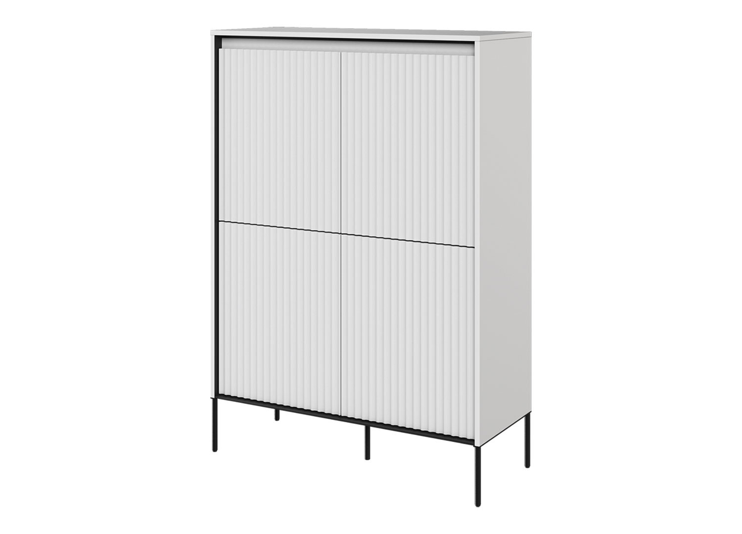 Commode haute 4 portes blanc Trend
