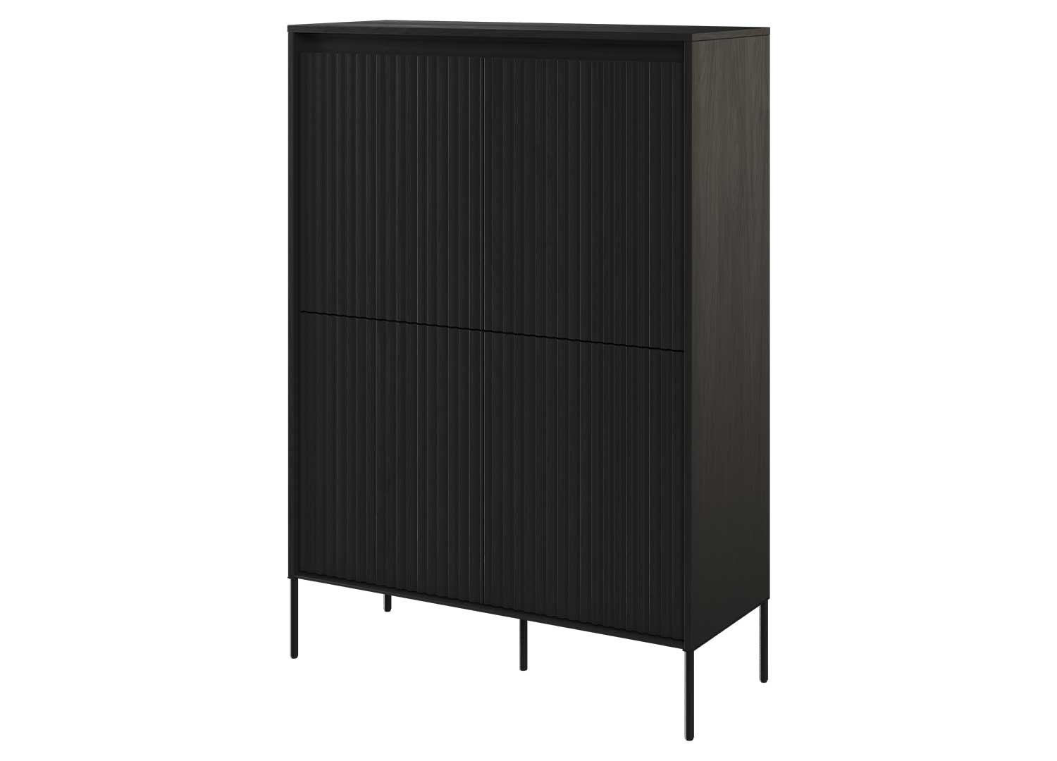 Commode haute 4 portes noir