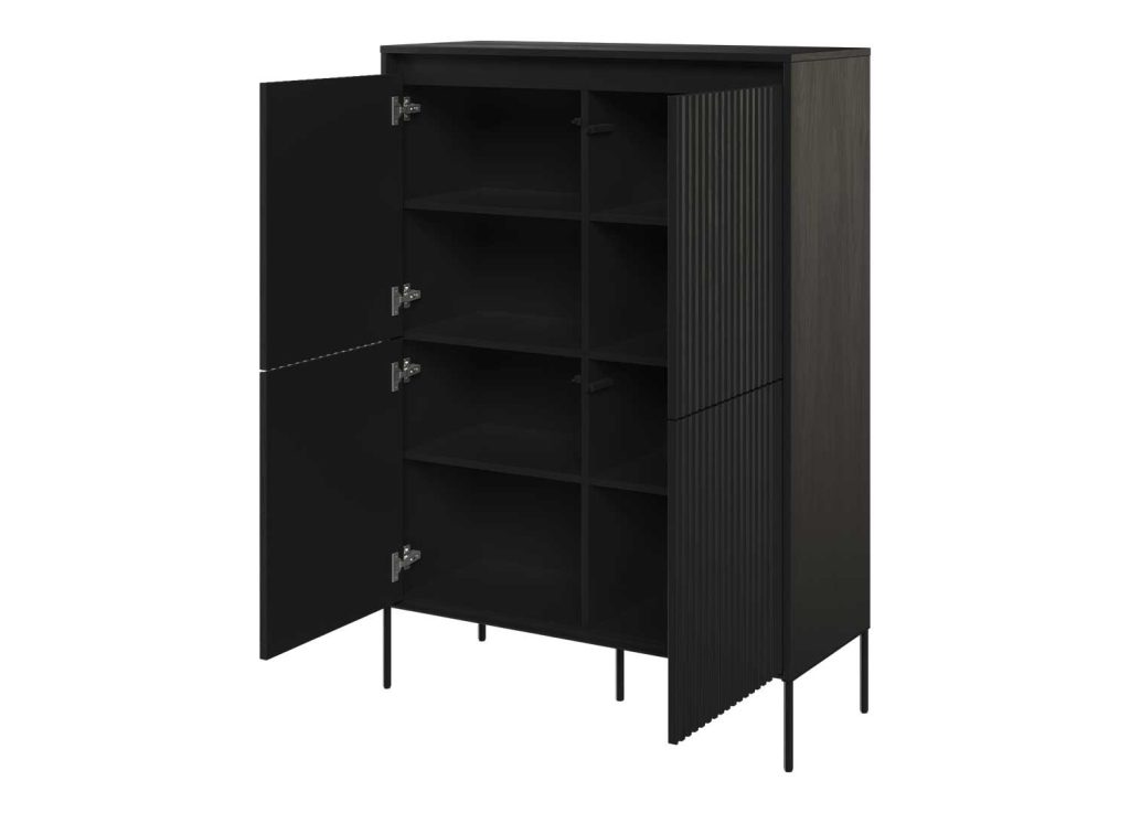 Commode haute 4 portes noir Trend