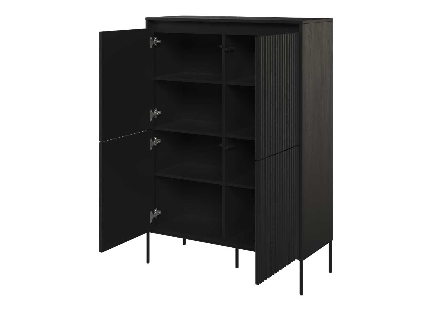 Commode haute 4 portes noir