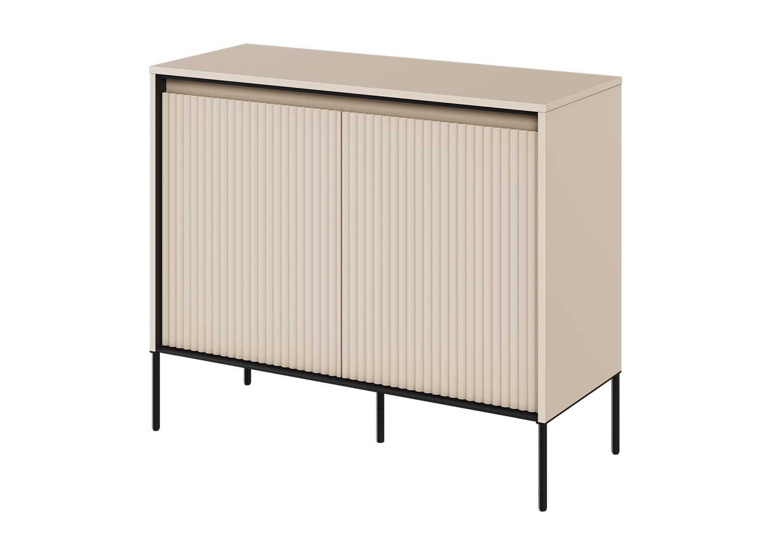 Commode moderne 2 portes beige sable