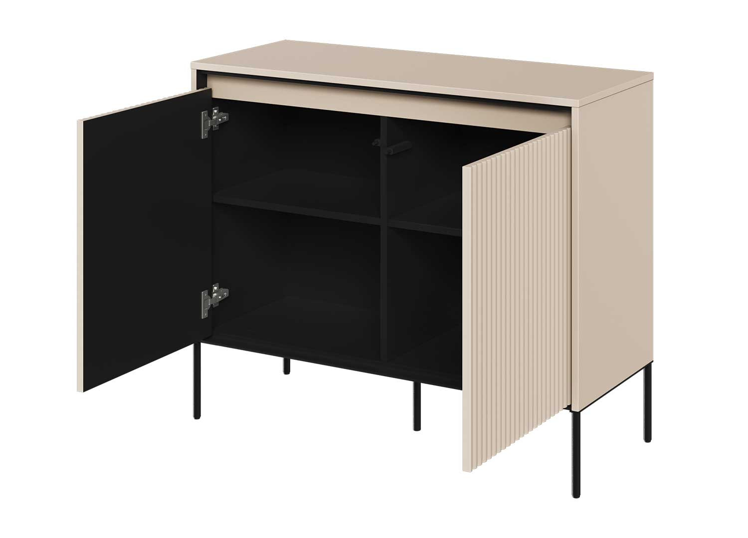 Commode moderne 2 portes beige sable