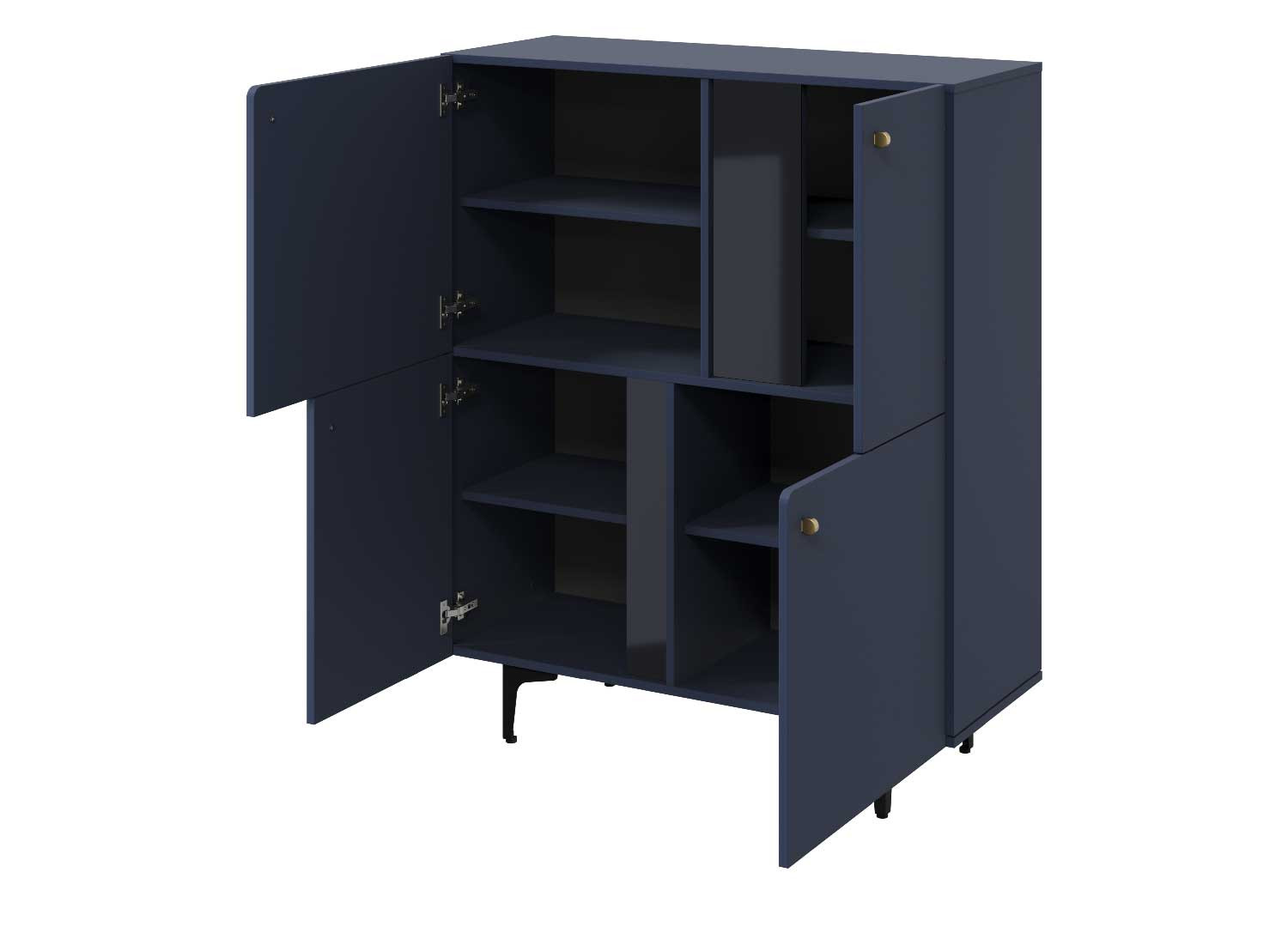 Commode moderne bleue de 4 portes