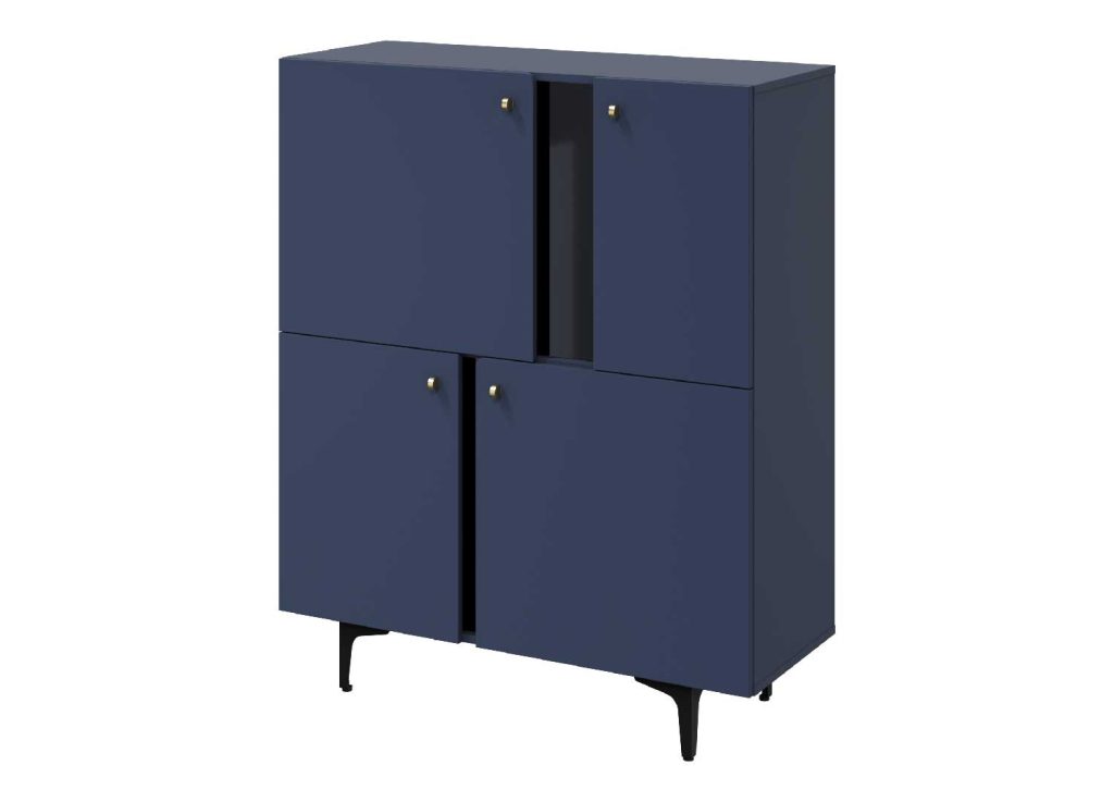 Commode moderne bleue de 4 portes
