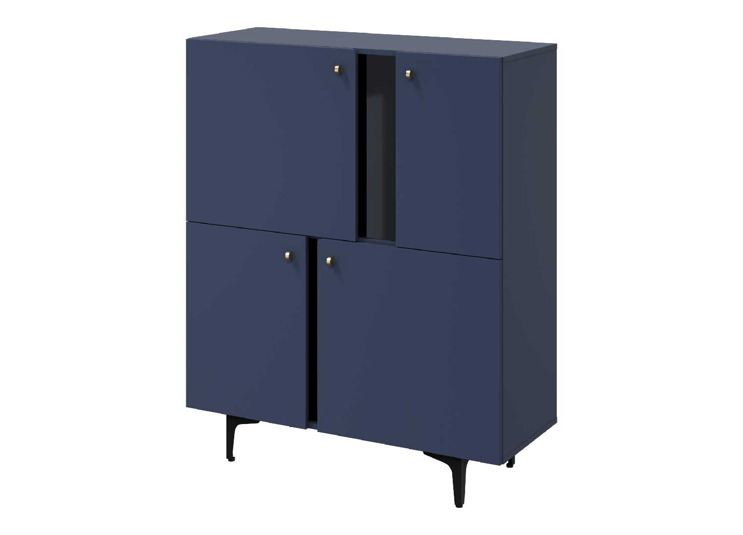 Commode moderne bleue de 4 portes