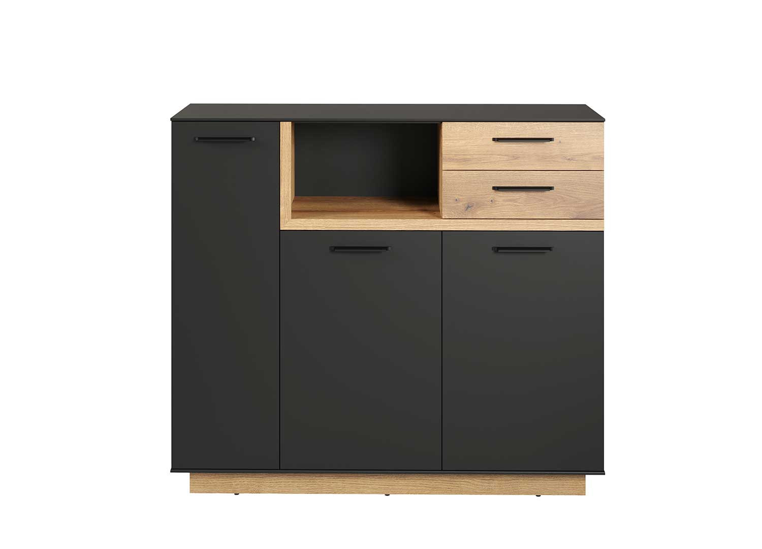 Commode moderne gris anthracite et chêne