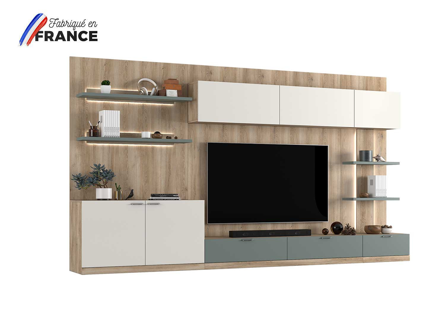 Composition TV murale moderne 360 cm Elska