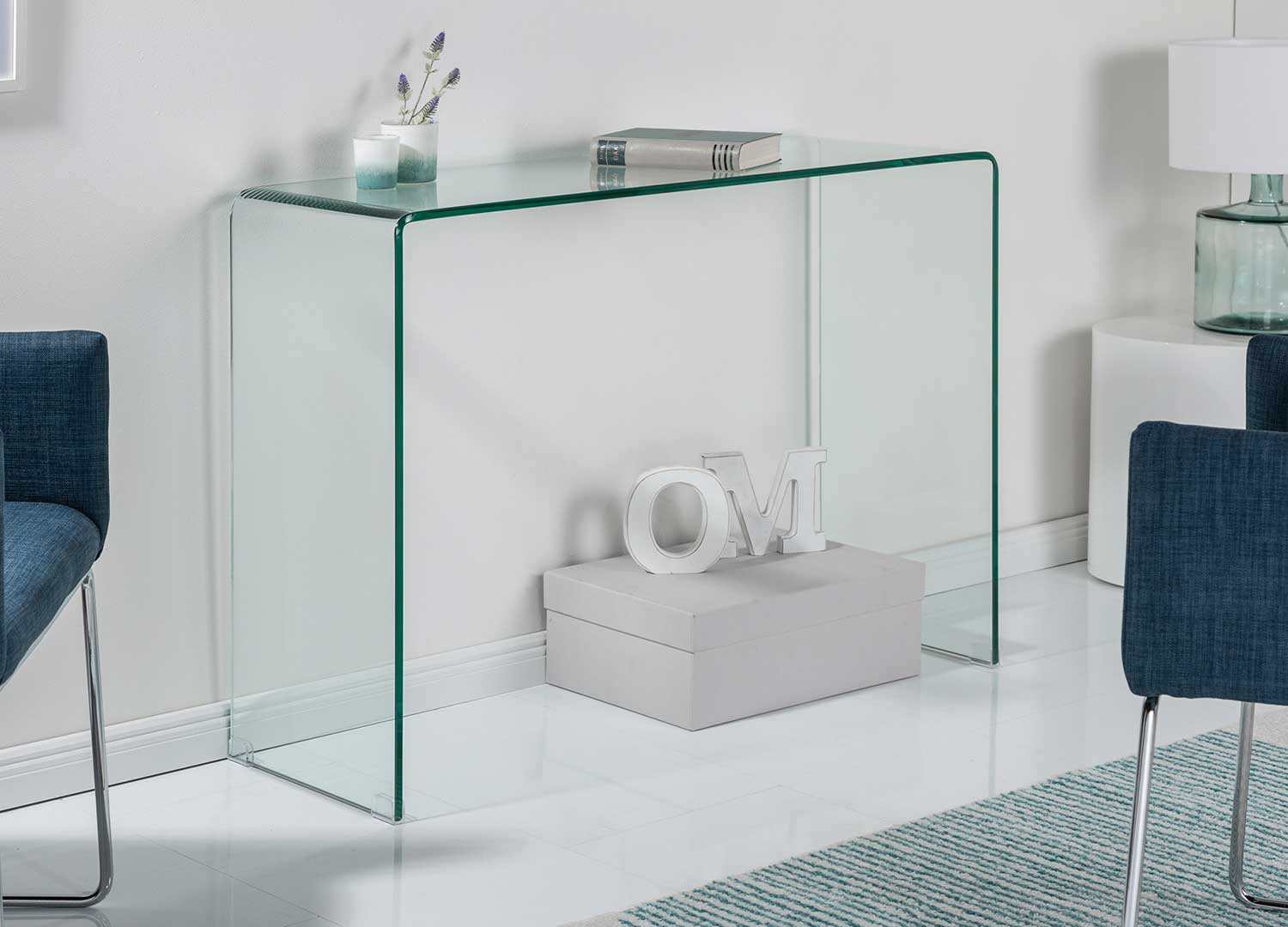 Console d'entrée en verre 100 cm