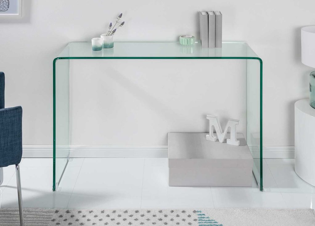 Console d'entrée en verre 100 cm