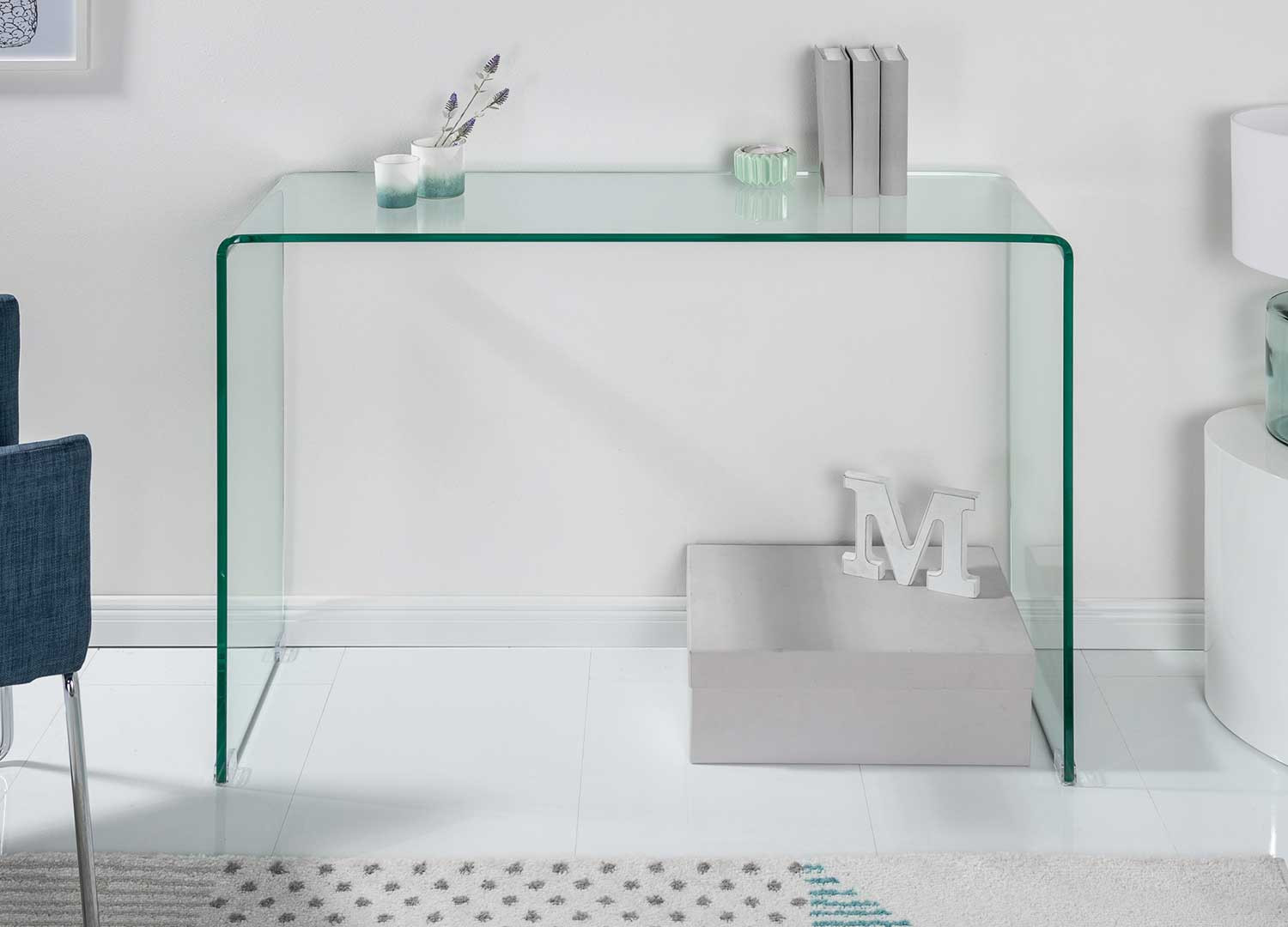 Console d'entrée en verre 100 cm