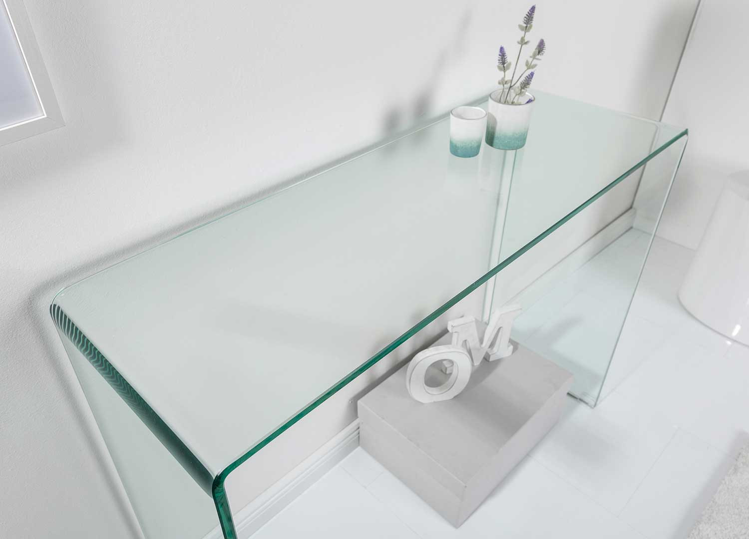 Console d'entrée en verre 100 cm