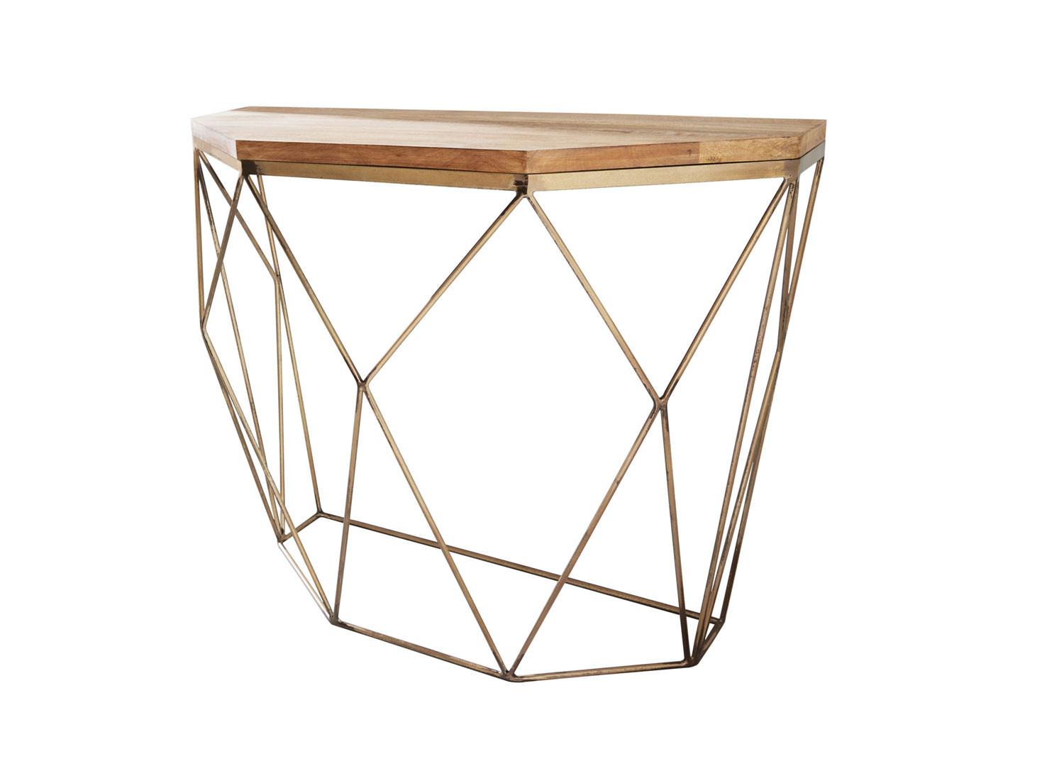 Console originale bois massif et cadre laiton